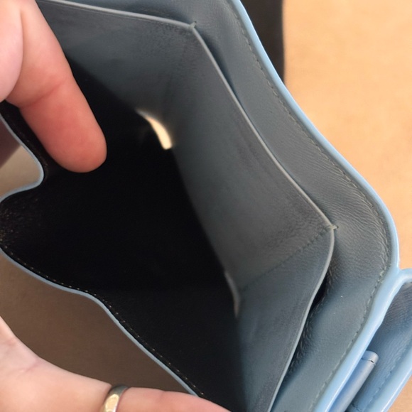 Saint Laurent YSL RARE Blue Ombré Origami Tiny Tri-fold Wallet W/ COA - Picture 10 of 13